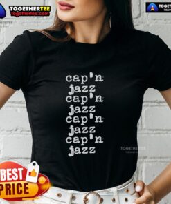 Stylish Cap'n Jazz type ladies tee featuring vibrant design, perfect for music lovers and casual wear.