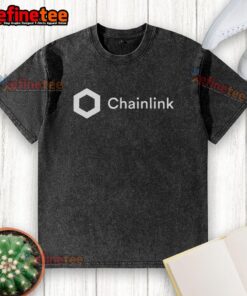 Stylish washed t-shirt featuring Nice Chainlink Link crypto merch design, perfect for blockchain enthusiasts.