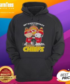 Nice Charlie Brown Touch hand Snoopy X Kansas City Chiefs 66th Anniversary hoodie featuring skyline design, 1960-2026.