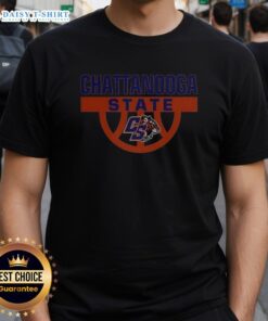 Alt Text: Chattanooga State Tigers Basketball Cs logo T-shirt featuring bold graphics and vibrant colors for sports fans.