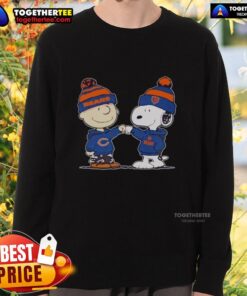 Nice Chicago Bears Snoopy and Charlie Brown Best Friends sweatshirt featuring colorful cartoon graphics for fans.