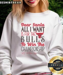 Cozy Nice Chicago Bulls All I Want For Christmas sweatshirt in vibrant red, perfect for holiday basketball fans.