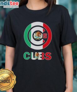 Chicago Cubs baseball ladies' tee featuring a vibrant Mexican flag design, perfect for fans celebrating their heritage.