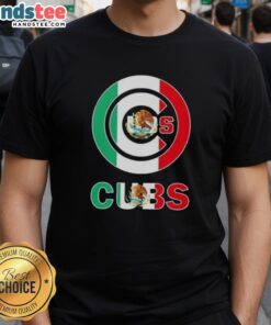 Chicago Cubs baseball t-shirt featuring a vibrant Mexican flag design, perfect for fans celebrating their heritage.