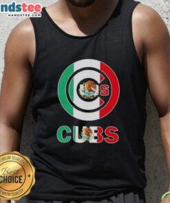 Nice Chicago Cubs baseball tank top featuring a vibrant Mexican flag design for sports fans and cultural pride.