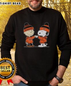 Nice Cincinnati Bengals Snoopy and Charlie Brown Best Friends sweatshirt featuring vibrant team colors and playful design.