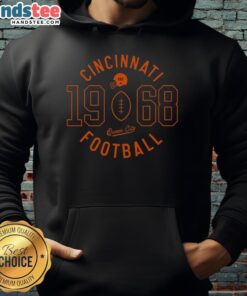 1968 Cincinnati football hoodie featuring a vintage design, perfect for fans of classic sports apparel.