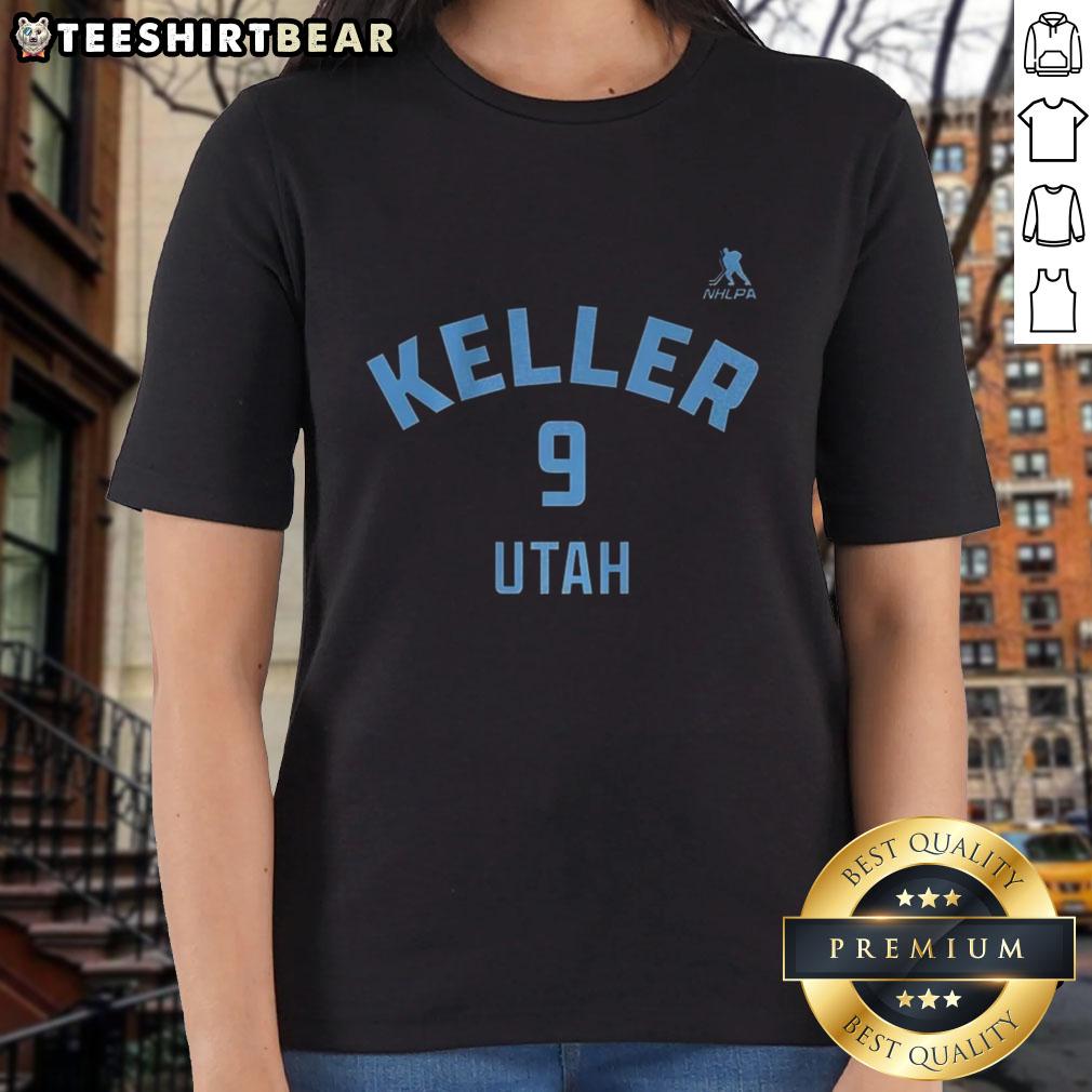 nice-clayton-keller-utah-mammoth-ice-hockey-name-and-number-9-ladies-tee Alt Text: Clayton Keller Utah Mammoth ice hockey ladies tee with name and number 9, perfect for fans and casual wear.