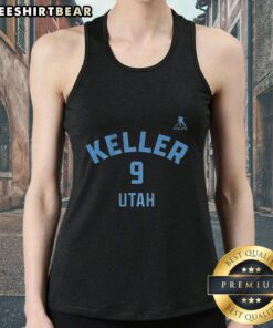 Alt Text: Nice Clayton Keller Utah Mammoth Ice Hockey name and number 9 tank top featuring vibrant team colors and logo.