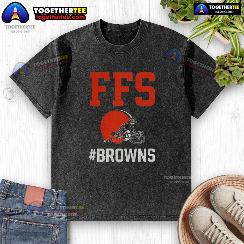 Nice Cleveland Browns Ffs Helmet Washed T Shirt Alt Text: Nice Cleveland Browns FFS helmet washed t-shirt showcasing team spirit and comfort for fans.