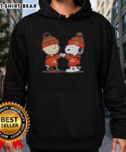 Alt Text: Cozy Cleveland Browns Snoopy and Charlie Brown hoodie showcasing best friends design for NFL fans.