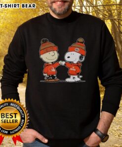 Cleveland Browns Snoopy and Charlie Brown best friends sweatshirt featuring vibrant graphics and cozy design.
