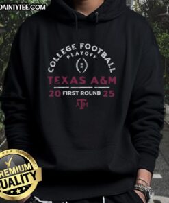 Texas A&M Aggies hoodie featuring 2025 College Football Playoff design, perfect for fans celebrating the first round.