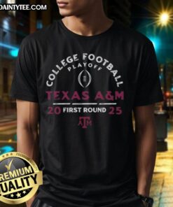 Texas A&M Aggies T-Shirt for the Nice College Football Playoff 2025 First Round, showcasing team spirit and style.