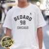 Alt Text: Connor Bedard Chicago Blackhawks ice hockey T-shirt featuring name and number 98 design, perfect for fans.