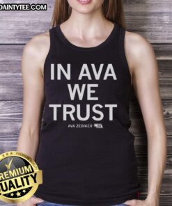 Ava Zediker We Trust tank top featuring the Nice Creighton Bluejays basketball logo, perfect for fans.