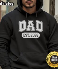 Nice Dad Est 2026 Hoodie in navy blue, perfect gift for new dads celebrating fatherhood.