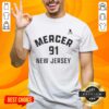 New Jersey Devils Dawson Mercer T-Shirt featuring name and number 91, perfect for ice hockey fans.