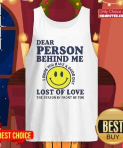 Person wearing a 'Lost of Love' tank top, showcasing a stylish design with a heartfelt message about love and connection.