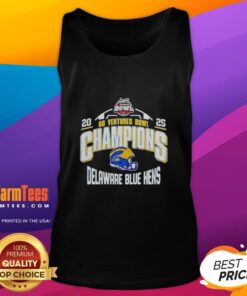 Delaware Blue Hens 2025 Ventures Bowl Champions helmet tank top, showcasing team pride and sports apparel style.