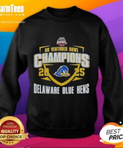 Delaware Blue Hens 2025 Ventures Bowl Champions sweatshirt featuring the mascot, perfect for fans and alumni.