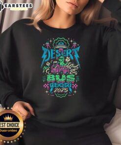 Alt Text: Nice Desert Bus for Hope 2025 sweatshirt featuring vibrant colors and unique design for charity supporters.