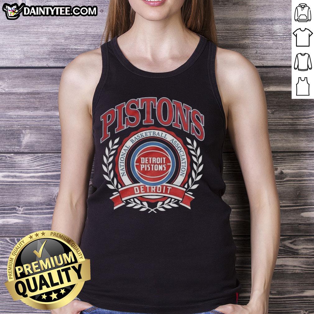 nice-detroit-pistons-national-basketball-association-logo-laurel-wreath-frame-retro-tank-top Alt Text: Retro tank top featuring the Nice Detroit Pistons NBA logo surrounded by a laurel wreath frame design.