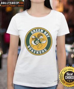 Green Bay Quackers Pro Football spoof ladies tee with a fun Disney design, perfect for fans and casual wear.