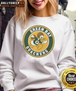 Nice Disney Green Bay Quackers Pro Football spoof sweatshirt featuring playful design and vibrant colors for fans.