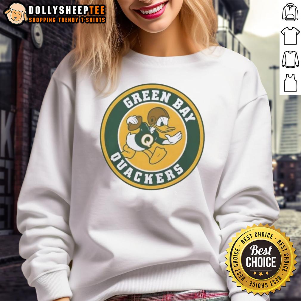 Nice Disney Green Bay Quackers Pro Football Spoof Sweatshirt Nice Disney Green Bay Quackers Pro Football spoof sweatshirt featuring playful design and vibrant colors for fans.