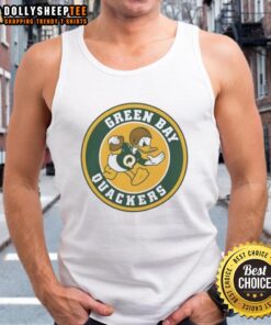 Nice Disney Green Bay Quackers Pro Football spoof tank top featuring a fun cartoon duck design for fans.