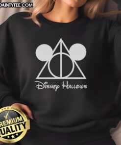 Nice Disney Hallows Mickey Mouse X Deathly Hallows sweatshirt featuring a unique design blending Disney and Harry Potter themes.