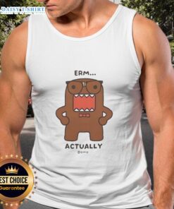 Nice Domo Kun Erm Actually Monster cartoon tank top featuring a playful design, perfect for casual summer wear.