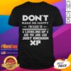 Funny gaming t-shirt: 'Nice Don'T Make Me Happy I'M Close To Leveling Up' with XP graphics for gamers.
