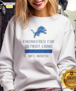 Nice engineered sweatshirt for Detroit Lions fans, featuring NFC North logo and stylish design for game day comfort.