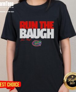Jaden Baugh running during a Florida Gators football game, wearing the Baugh Signature ladies tee.