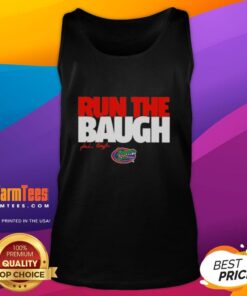 Jaden Baugh showcasing the Nice Florida Gators football tank top during a run, highlighting team spirit and style.