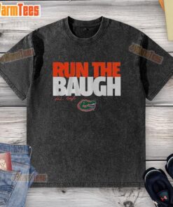 Jadan Baugh running in a Nice Florida Gators 'The Baugh Washed' T-shirt, showcasing team spirit and athleticism.