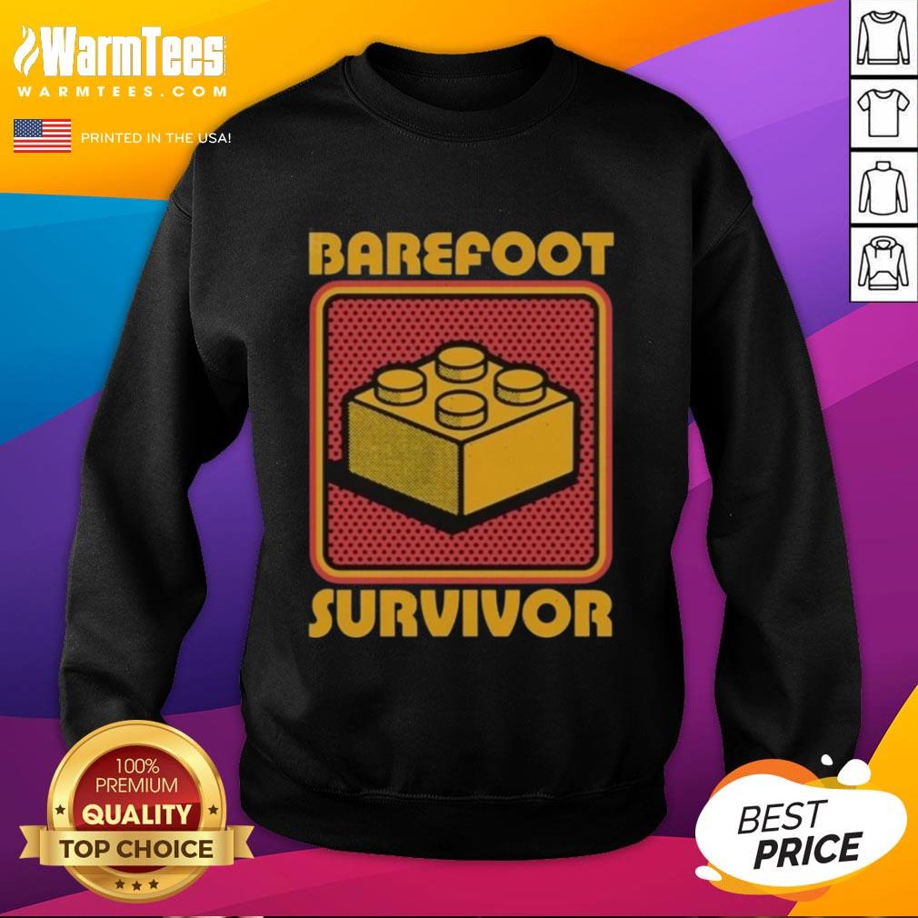 nice-foot-brick-survivor-barefoot-lego-survivor-sweatshirt Alt Text: Cozy 'Nice Foot Brick Survivor' sweatshirt featuring a playful Lego design for barefoot enthusiasts.