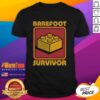 Nice Foot Brick Survivor T-Shirt featuring a playful barefoot Lego design, perfect for Lego enthusiasts and fans.