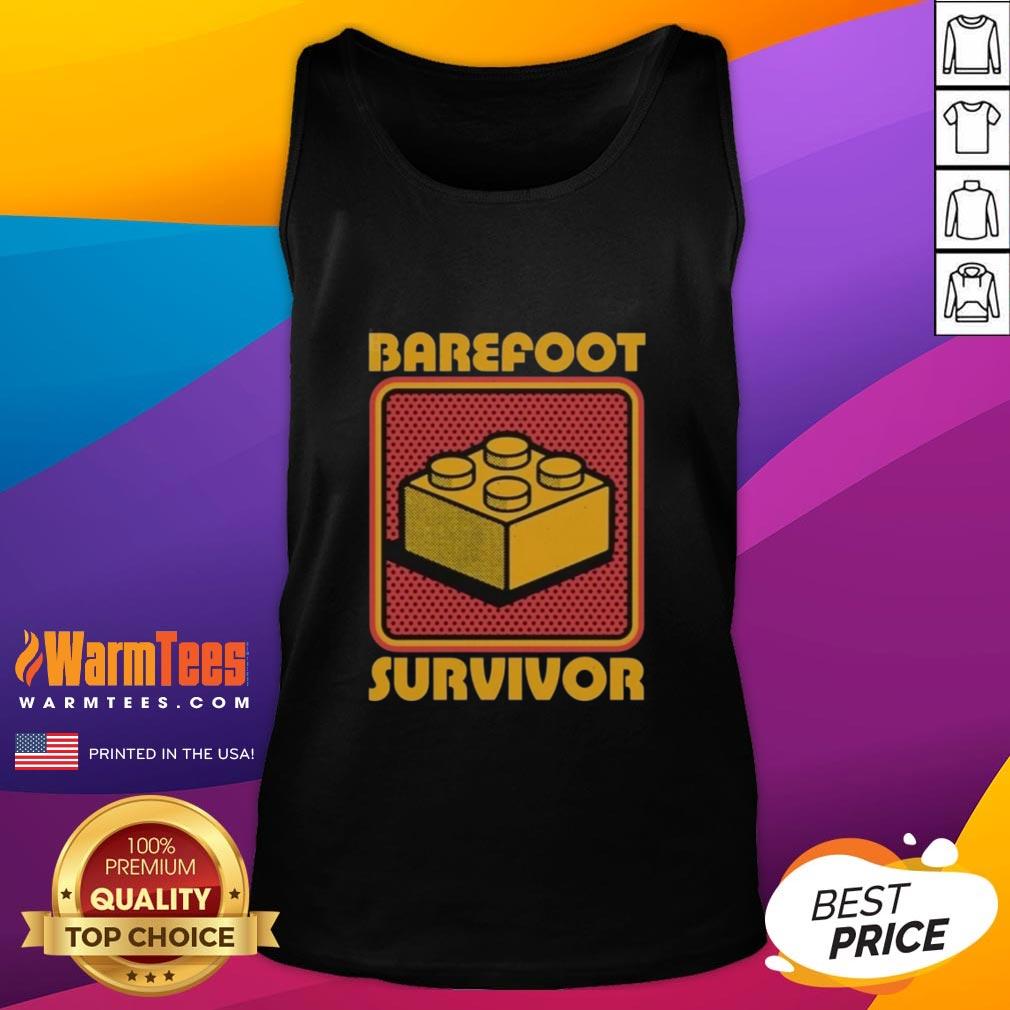 nice-foot-brick-survivor-barefoot-lego-survivor-tank-top Nice Foot in a Brick Survivor Tank Top, showcasing a fun Lego survivor theme, perfect for barefoot adventures.