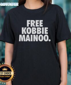 Alt Text: Nice Free Kobbie Mainoo Manchester United FC Ladies Tee showcasing team colors and logo on a stylish design.