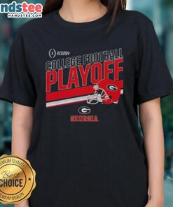 Nice Georgia Bulldogs Football 2025 CFB Playoff Stripe Ladies Tee, perfect for fans supporting their team in style.