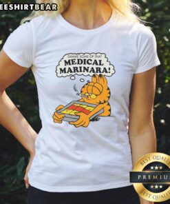 Nice Gimme Some Of That Medical Marinara Ivory Ladies Tee featuring a fun graphic for cannabis enthusiasts.