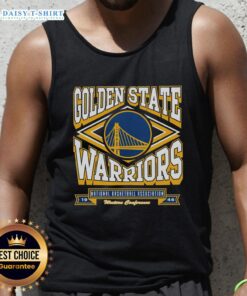Stylish Nice Golden State Warriors heater tank top featuring vibrant team colors and logo, perfect for game day.