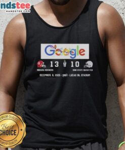 Indiana Hoosiers vs Ohio State Buckeyes tank top at Lucas Oil Stadium, showcasing team pride and style.