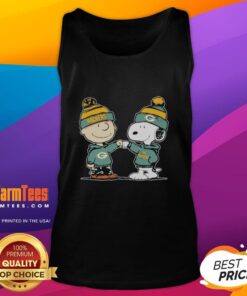 Green Bay Packers Snoopy and Charlie Brown Best Friends tank top featuring vibrant colors and playful design.