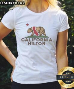 Alt Text: Vintage ladies tee featuring California bear and wordplay design, perfect for California Republic fans.