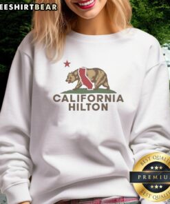 Vintage Nice Hilton California Bear sweatshirt featuring California Republic wordplay design in a stylish, casual look.