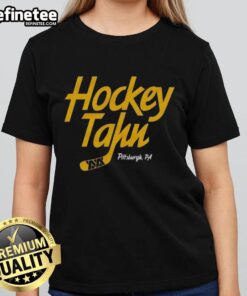 Nice Hockey Tahn Pittsburgh PA ladies tee featuring a stylish design perfect for hockey fans and casual wear.